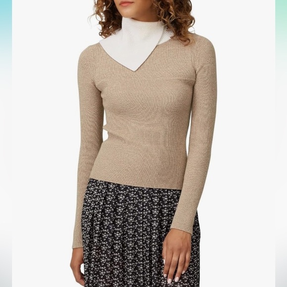 SEE BY Chloé Women's High Neck Asymmetrical Color Block Wool Sweater Size XS - Picture 1 of 10